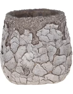 Decoratie Dijk Natural Collections Pot Cement Antiek Grijs/Wit 16 X 16 X 15Cm
