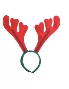 Overige Kerstdecoratie Haarband Vilt Gewei Rood/Kleur 2x32x33cm