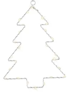 Kerstverlichting Micro Led Budget Boom Buit.Bo White Metal Frame - Silver Wire Micro Wit/Warm Wit 3x19x26cm-25L
