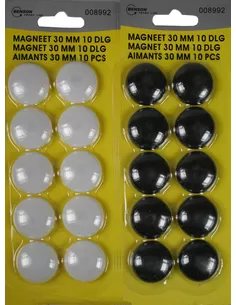 Magneet 30 Mm 10 Delig / Mix Zwart- Wit
