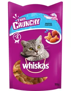 Snack Kat Whiskas Trio Crunchy Zeevruchten 55G