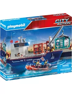 Playmobil Cargo Groot Containerschip Met Douaneboot 70769