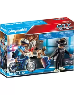 Playmobil City Action Politiefiets Achtervolging Van De Zakkenroller