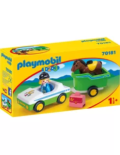 Playmobil 1.2.3 Wagen Met Paardentrailer 70181