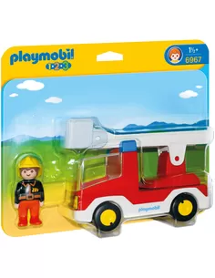 Playmobil 1.2.3 Brandweerwagen Met Ladder 6967