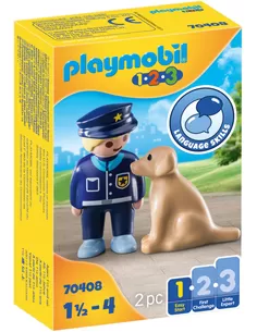 Playmobil 1.2.3 Politieman Met Hond 70408