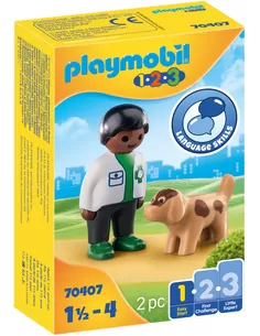 Playmobil 1.2.3 Dierenarts Met Hond