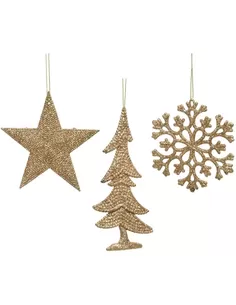 Kerst Figuren Plastic Star- Snowflake- Tree Camel Bruin L0.80-W10.50-H10.50cm