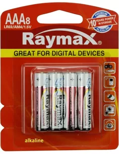 Batterij Raymax Aaa Mini Penlite Lr03 8 Dlg Alk.