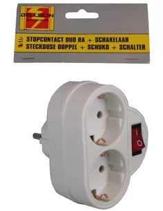 Stekkerdoos Stopcontact Duo Ra + Schakelaar