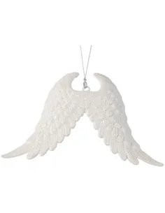 Kerst Vleugels Plastic Glitter Winterwit L 2.50 - W 16.00 - H 10.00cm