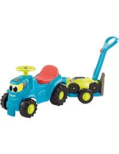 Speelgoed Ecoiffier Tractor Loopwagen M/Aanhangw.+Grasm